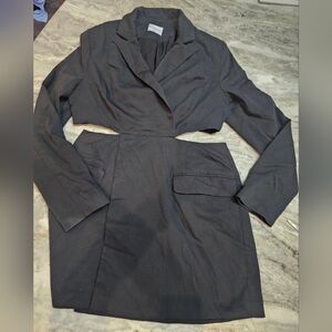 Runaway the Label XL Black Cut Out Blazer Mini Dress Long Sleeve AU 14 US 10